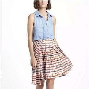 Anthropologie Maeve Imprecise Pleated Skirt